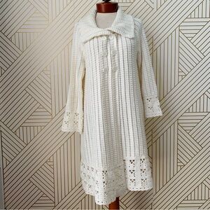 Y2K Cotton blend Sweater Cardigan Crochet Knit Boho Festival Fairy Summer Beach